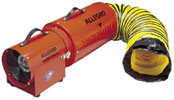 Allegro Industries Model 9534-15, 9534-25, 9537-15 and 9537-25 Confined Space 8" Steel COM-PAX-IAL Blower w/15' or 25' Duct (1/3 Hp, AC or DC, 778 CFM @ Outlet)