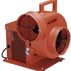 Allegro Industries Model 9504 Electric Powered 8" Confined Space Plastic Centrifugal Blower (1/3 Hp, 115V, 6.0 Amp, 1066 CFM @ Outlet)
