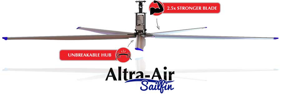 Altra Air Sail Fin HVLS Ceiling Fan