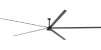 20 Ft. Air Series Gearless (HVLS) High Volume Low Speed Industrial Ceiling Fan w/LED Light (800W, 100-240V, 1 Ph, 182,811 CFM, Var. Speed) Includes VFD Speed Controller with Handheld Remote