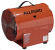 Allegro Industries Model 9509-50 Electric 12" High Output Steel Confined Space Axial Blower (1/2 Hp, 2202 CFM @ Outlet)