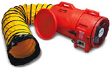 Allegro 12" Confined Space Plastic Axial Blower w/15' or 25' Duct (1 Hp, AC, 1842 CFM @ Outlet)