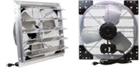 VES Environmental brand (3-Speed) Shutter Mount Direct Drive Agricultural/Industrial Wall Exhaust Fan CFM Range: 880-4,874 (Sizes 12" thru 24")