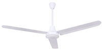 Canarm Ltd. Model #CP56D11PN White DC Industrial 5 Speed Ceiling Fan w/Cord & Plug (56" Reversible, 8,449 CFM, 10 Yr Warranty, 120V)