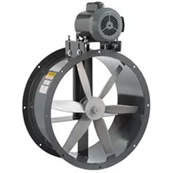 Americraft Manufacturing Model B Industrial Belt Drive Tube Axial Duct Fan with Totally Enclosed Motor CFM Range: 1,444 - 26,900 (Sizes 12" thru 42") - Single Phase and Three Phase