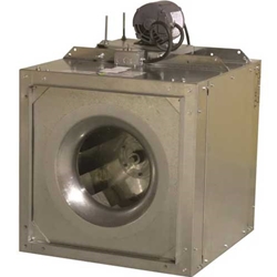 S&P USA brand Model SQB Square Inline Belt Drive Centrifugal Duct Fan General Application CFM Range: 184 - 9,342 - 1 or 3 Phase