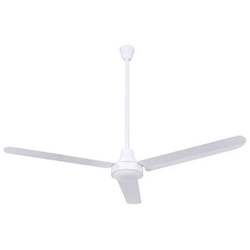 Canarm Ltd. Model #CP56D1136N White DC Industrial 5 Speed Ceiling Fan (56" Reversible, 8,449 CFM, 10 Yr Warranty, 120V 1 Phase, 36" Down Rod)
