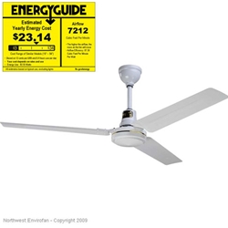 Northwest Envirofan Model #160C-7 White Industrial Variable Speed Ceiling Fan (56" Reversible, 7,212 CFM, 5 Yr Warranty, 120V)