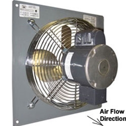 Canarm Ltd. brand Model P (Variable Speed-Low Noise) Single Phase Panel Mount Direct Drive Wall Supply Fan CFM Range: 1,450-4,040 (Sizes 12" thru 24")