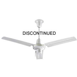 VES Environmental brand  #INDA563S3L White Heavy Duty Commercial Ceiling Fan (56" Downflow, 5 Year Warranty, 120V, 3-Speed Pull Chain)