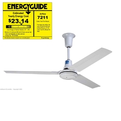 Northwest Envirofan Model #190C-7 White Industrial/Agricultural/Severe Service Variable Speed Ceiling Fan (56" Reversible, 7,212 CFM, 120V)