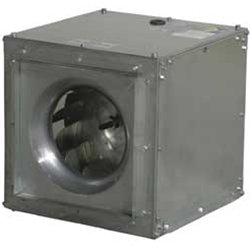 Soler & Palau USA brand Model SQD Square Inline Direct Drive Centrifugal Duct Fan General Application CFM Range: 162 - 2,658 - Single Phase