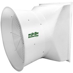 J&D Manufacturing brand  (Single Speed) Tornado Fiberglass Agricultural Wall Exhaust Fan CFM Range: 4,403 - 10,596 (Sizes 20" thru 36") W/Single Phase Washdown Rated Motors