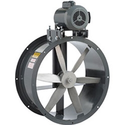Americraft Manufacturing Model B Industrial Explosion Proof Belt Drive Tube Axial Duct Fan CFM Range: 1,444 - 26,900 (Sizes 12" thru 42") - Single Phase and Three Phase