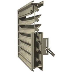Model ADBE-04 Safe-Air Dowco brand 4" Deep (Adjustable Blade) Fresh Air Drainable Wall Louver - 1,016 (FPM) Feet Per Minute Free Air Velocity Rating (Beginning Point of Water Penetration) Sizes 12" to 96" - Custom Sizes Available