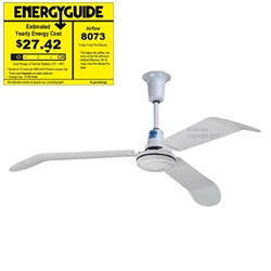 Northwest Envirofan Model #190A-7R White Industril/Agricultural/Severe Service-Spray Proof Variable Speed Ceiling Fan (60" Upflow, 8,074 CFM, 120V)